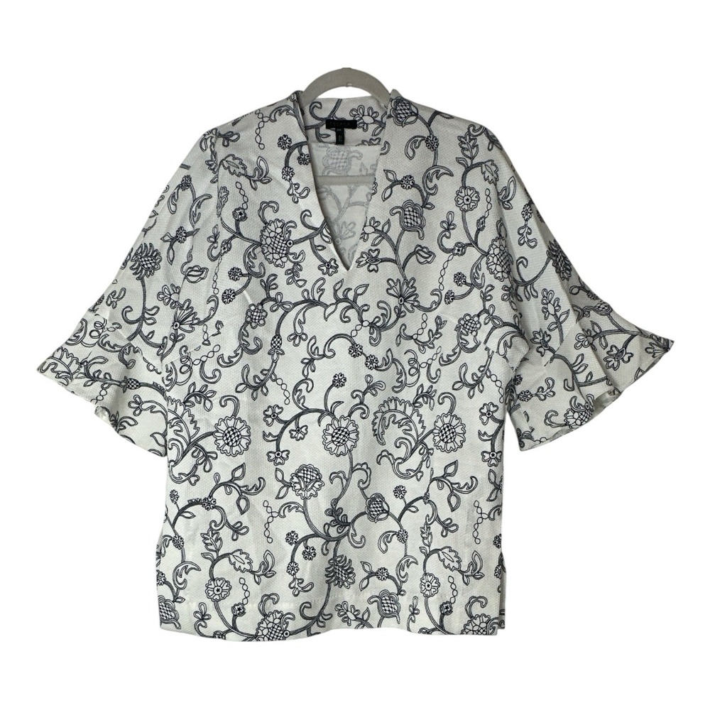 ESCADA Top Women's Size 38 Floral Short Sleeve Career Luxury Formal Pullover
